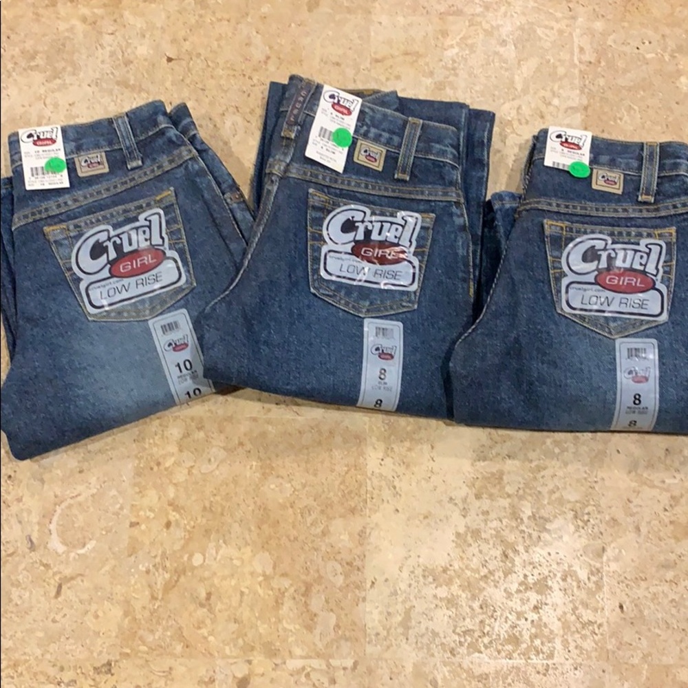 Girl’s Cruel Girl low rise jeans.